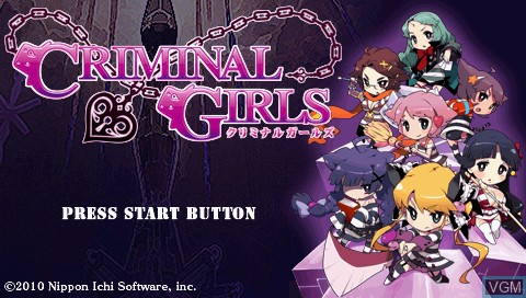 Title screen of the game Criminal Girls on Sony PSP