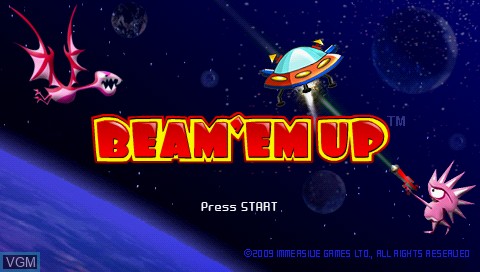 Title screen of the game Beam 'em Up on Sony PSP