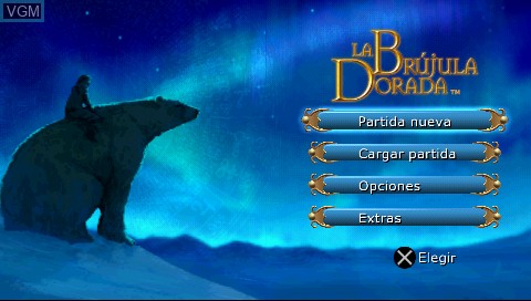 Title screen of the game Brújula Dorada, La on Sony PSP