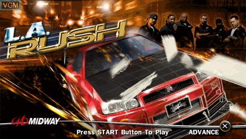 Title screen of the game L.A. Rush on Sony PSP