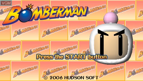 Title screen of the game Bomberman on Sony PSP