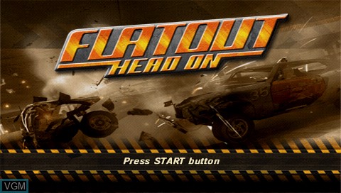 Title screen of the game FlatOut - Head On on Sony PSP