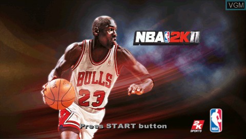 Title screen of the game NBA 2K11 on Sony PSP