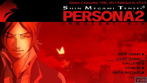 Title screen of the game Shin Megami Tensei - Persona 2 - Innocent Sin on Sony PSP