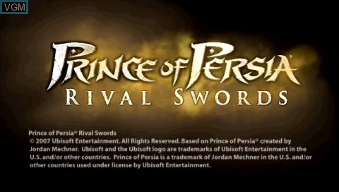 Title screen of the game Prince of Persia Rival Swords on Sony PSP
