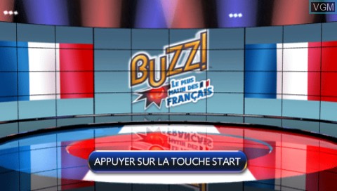 Title screen of the game Buzz! Le Plus Malin des Français on Sony PSP
