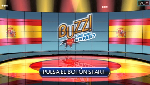 Title screen of the game Buzz! ¿Qué sabes de tu país? on Sony PSP