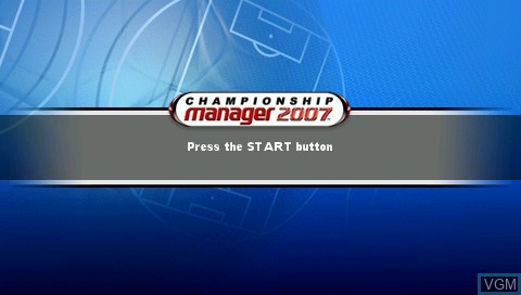 Title screen of the game Championship Manager 2007 on Sony PSP