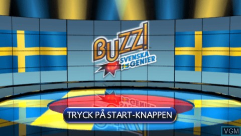 Title screen of the game Buzz! Svenska Genier on Sony PSP