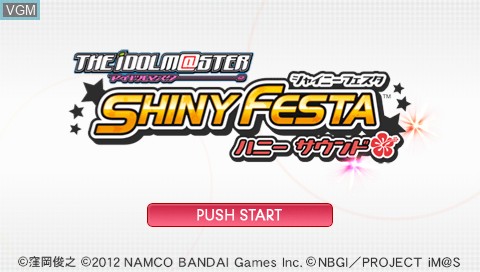 Title screen of the game Idolm@ster, The - Shiny Festa - Honey Sound on Sony PSP