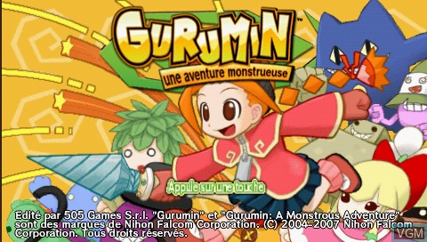 Title screen of the game Gurumin - Une Aventure Monstrueuse on Sony PSP