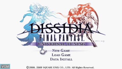 Title screen of the game Dissidia - Final Fantasy - Universal Tuning on Sony PSP