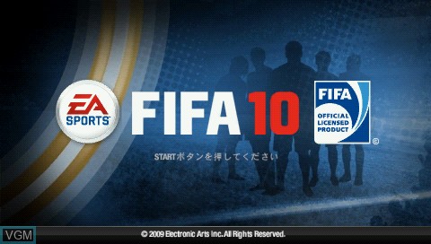 Title screen of the game FIFA 10 - World Class Soccer on Sony PSP
