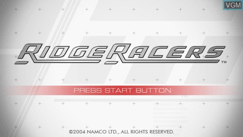 Title screen of the game Ridge Racers on Sony PSP