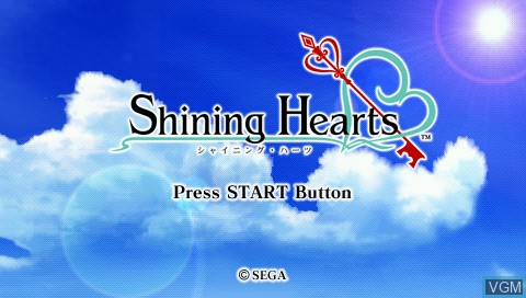 Title screen of the game Shining Hearts on Sony PSP