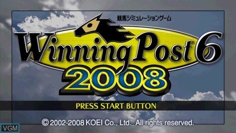Title screen of the game Winning Post 6 2008 on Sony PSP