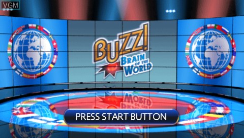 Title screen of the game Buzz! Brain of the World on Sony PSP