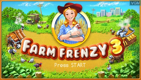Title screen of the game Farm Frenzy 3 on Sony PSP