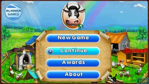Title screen of the game Farm Frenzy on Sony PSP