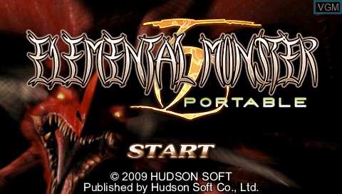 Title screen of the game Elemental Monster TD Portable on Sony PSP