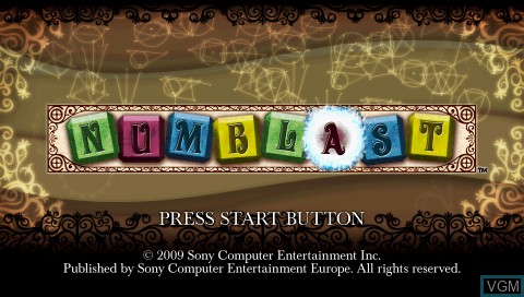 Title screen of the game Numblast on Sony PSP