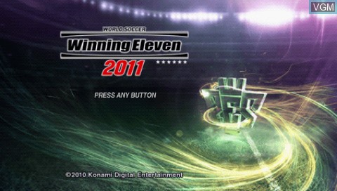 Title screen of the game World Soccer Winning Eleven 2011 on Sony PSP