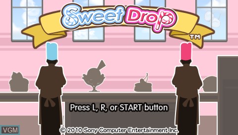 Title screen of the game Sweet Drop on Sony PSP