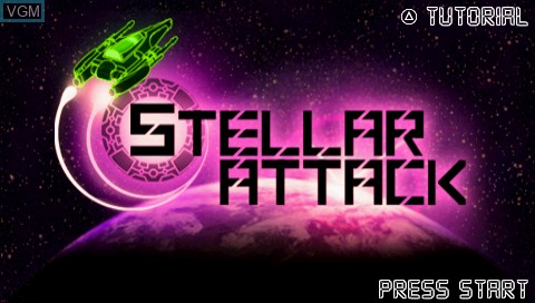 Title screen of the game Stellar Attack on Sony PSP