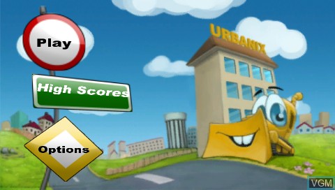Title screen of the game Urbanix on Sony PSP