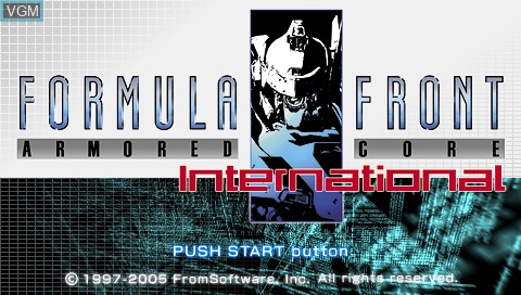 Title screen of the game Armored Core - Formula Front International on Sony PSP