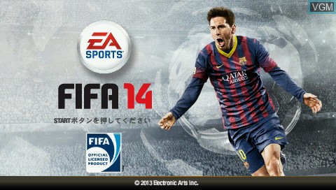 Title screen of the game FIFA 14 - World Class Soccer on Sony PSP