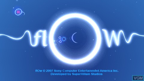 Title screen of the game flOw on Sony PSP