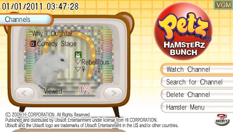 Title screen of the game Petz - Hamsterz Bunch on Sony PSP
