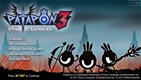 Title screen of the game Patapon 3 - Digital Strategy Guide on Sony PSP