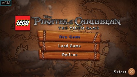 Title screen of the game LEGO Pirates of the Caribbean - The Video Game on Sony PSP