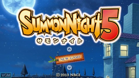 Title screen of the game Summon Night 5 on Sony PSP