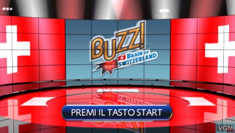 Title screen of the game Buzz! Brain of Switzerland on Sony PSP