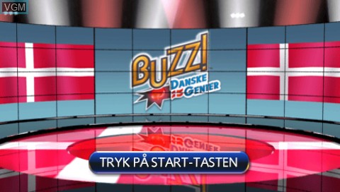 Title screen of the game Buzz! Danske Genier on Sony PSP