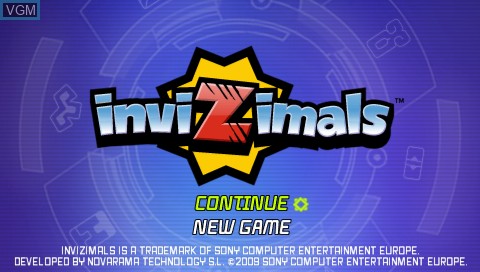 Title screen of the game Invizimals on Sony PSP