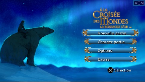 Title screen of the game La Croisée des Mondes, À - La Boussole D'Or on Sony PSP