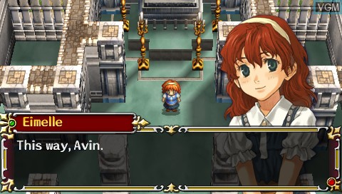Menu screen of the game Legend of Heroes, The - A Tear of Vermillion on Sony PSP
