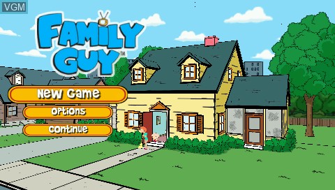 Menu screen of the game Family Guy on Sony PSP