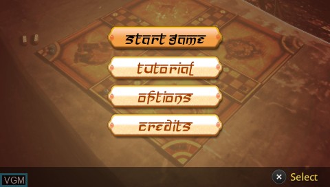 Menu screen of the game Pachisi on Sony PSP