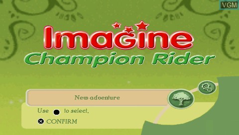 Menu screen of the game Imagine Champion Rider on Sony PSP
