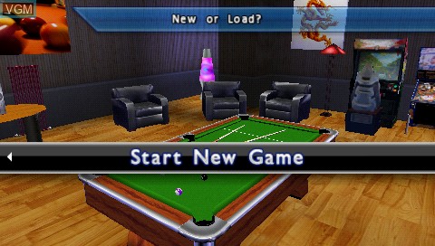 Menu screen of the game Arcade Pool on Sony PSP