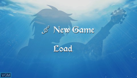 Menu screen of the game Legend of Heroes III, The - Song of the Ocean on Sony PSP