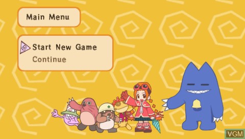 Menu screen of the game Gurumin - A Monstrous Adventure on Sony PSP