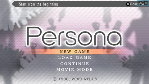 Menu screen of the game Shin Megami Tensei - Persona on Sony PSP
