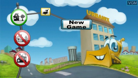 Menu screen of the game Urbanix on Sony PSP