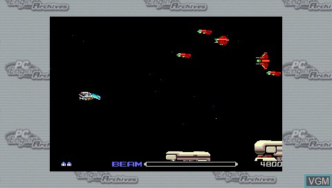 Menu screen of the game R-Type on Sony PSP